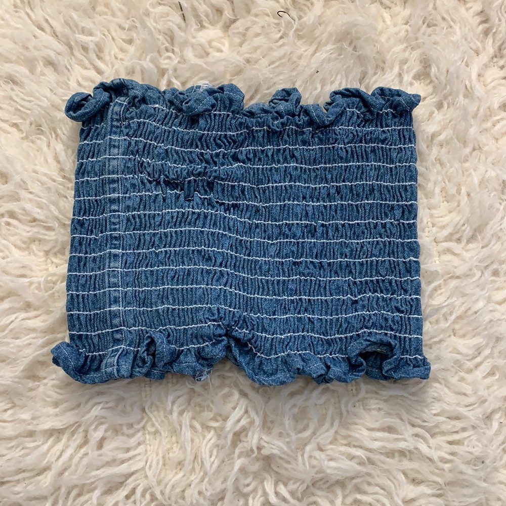 LF denim tube top